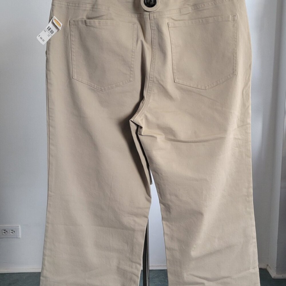 New Talbots Slimming Stretch Denim Wide Cream Leg Pants (Size: 12) - Picture 4 of 13